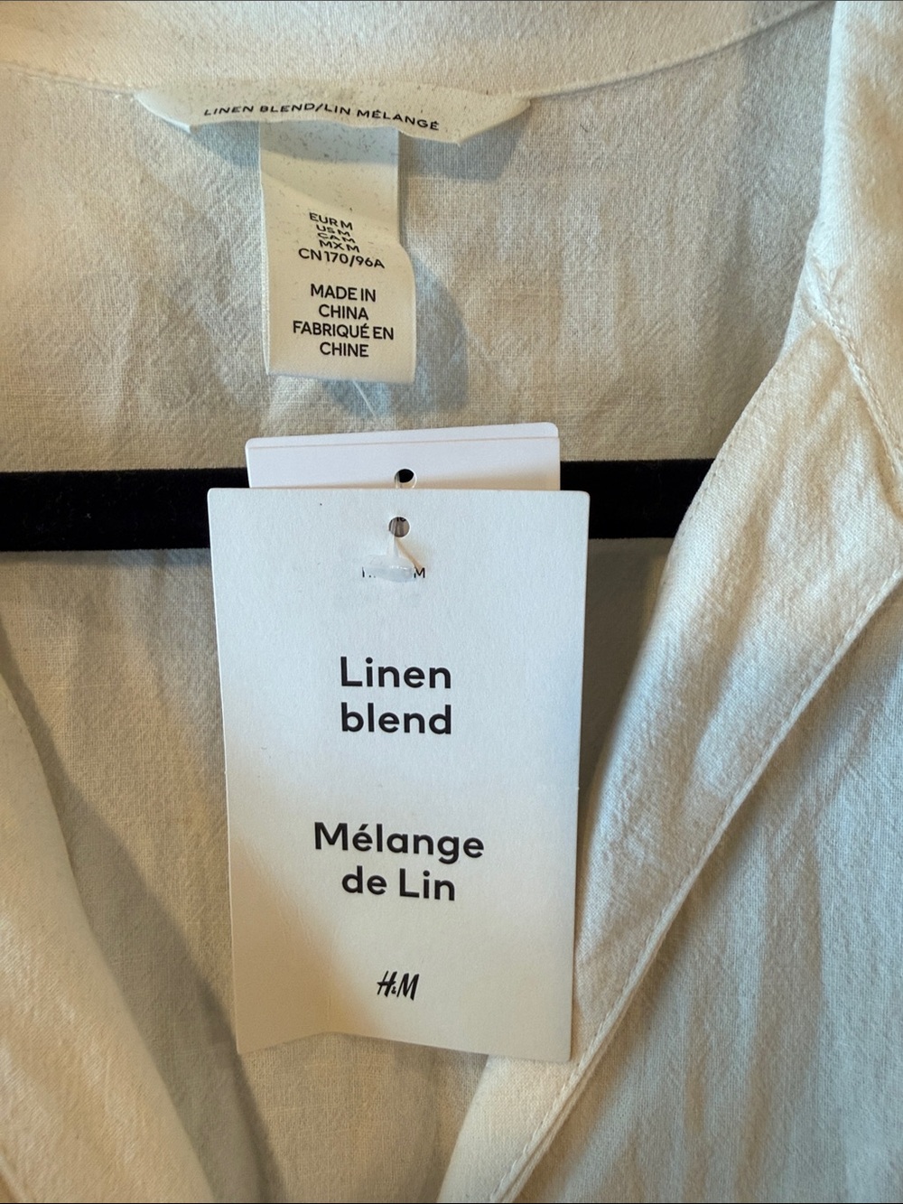 H&M Cream Button-Down Mini Dress with Tan Belt - Picture 4 of 4